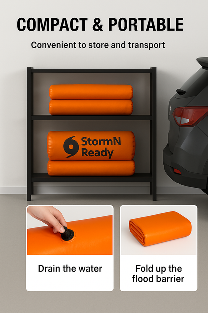 StormNReady™ Flood Barrier, 12 ft Length x 12 in Height (Single Unit)